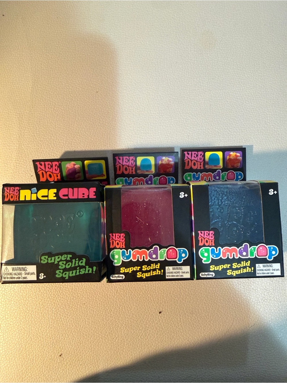 Blue Gumdrop, pink gum drop, blue ice cube Needohs pack of 3 AUTHENTIC
